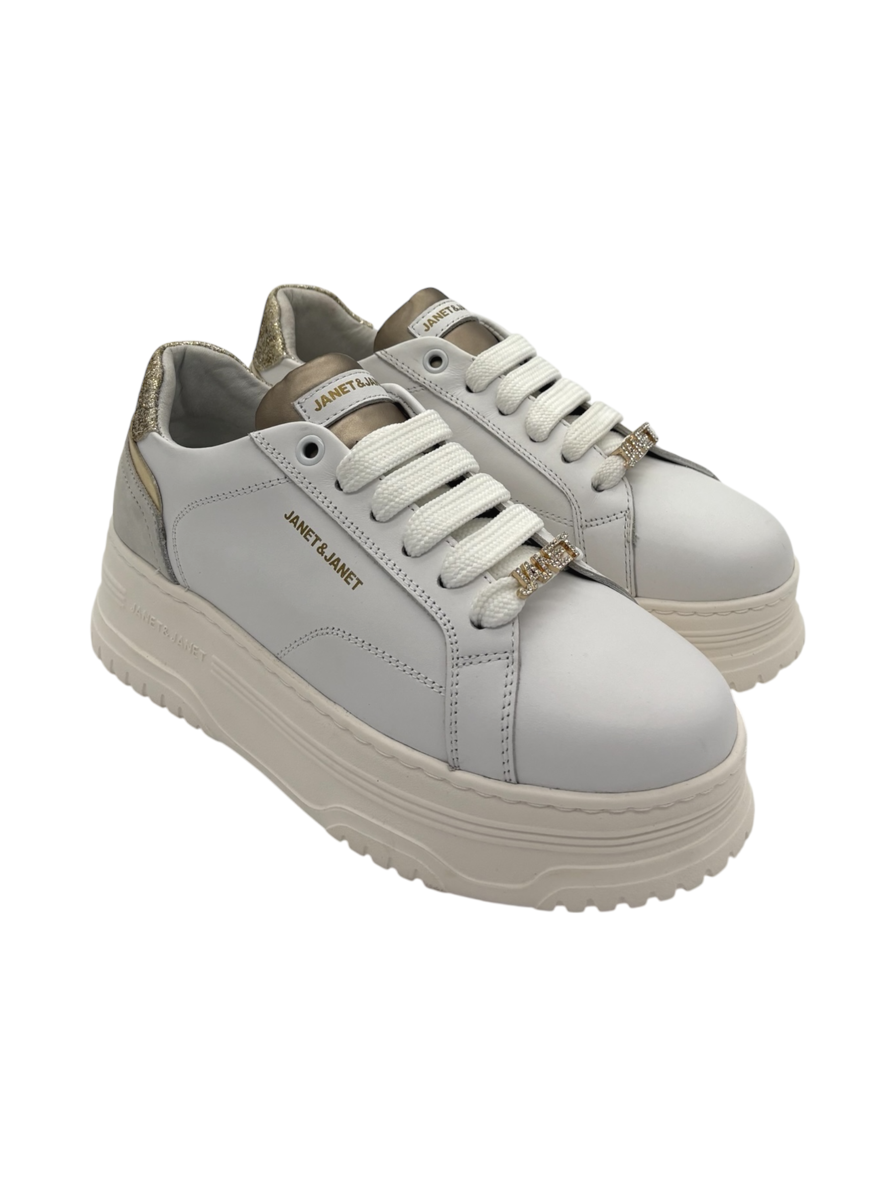 Sneakers pelle donna Janet & Janet White -J422-