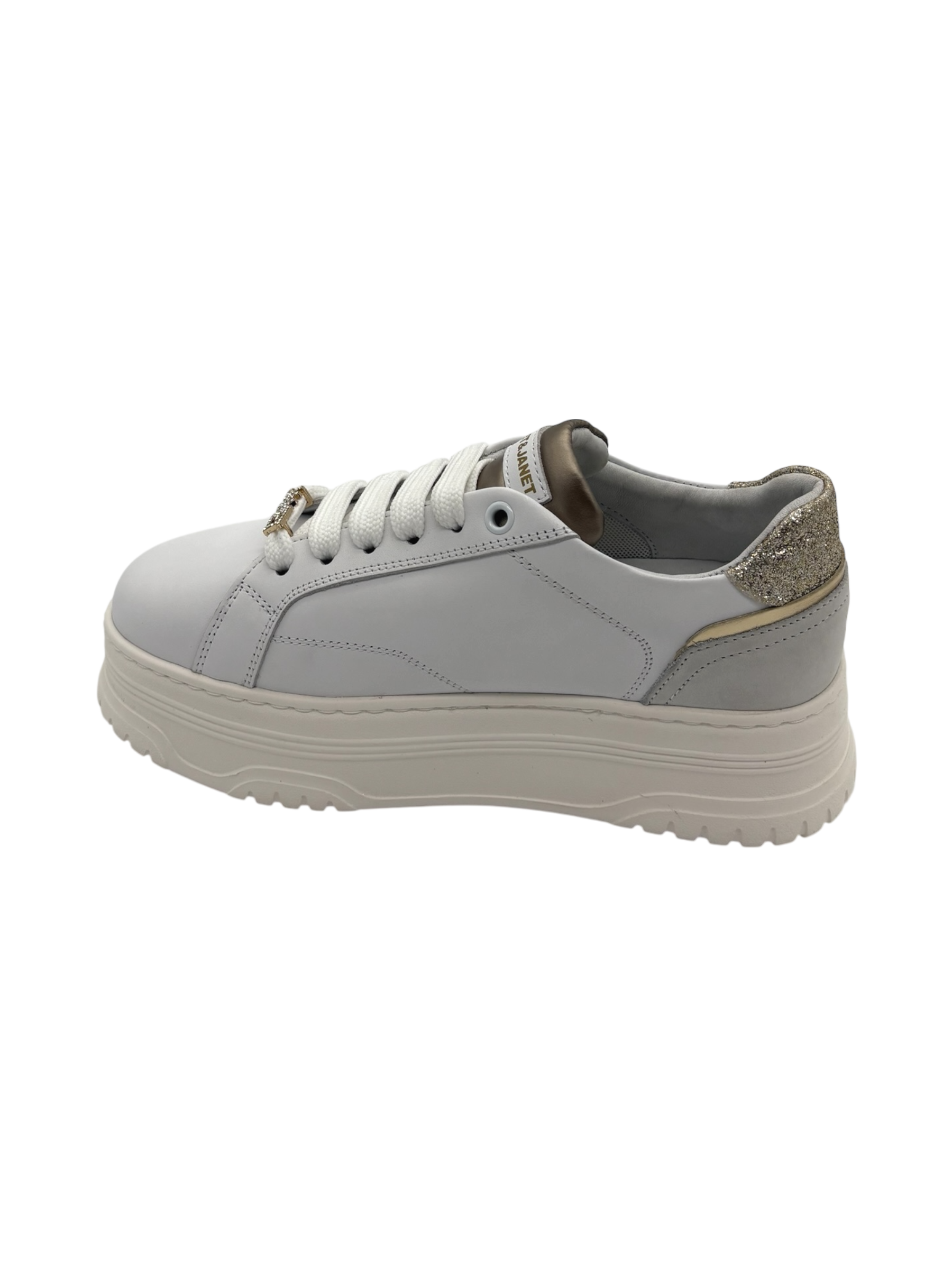 Sneakers pelle donna Janet & Janet White -J422-