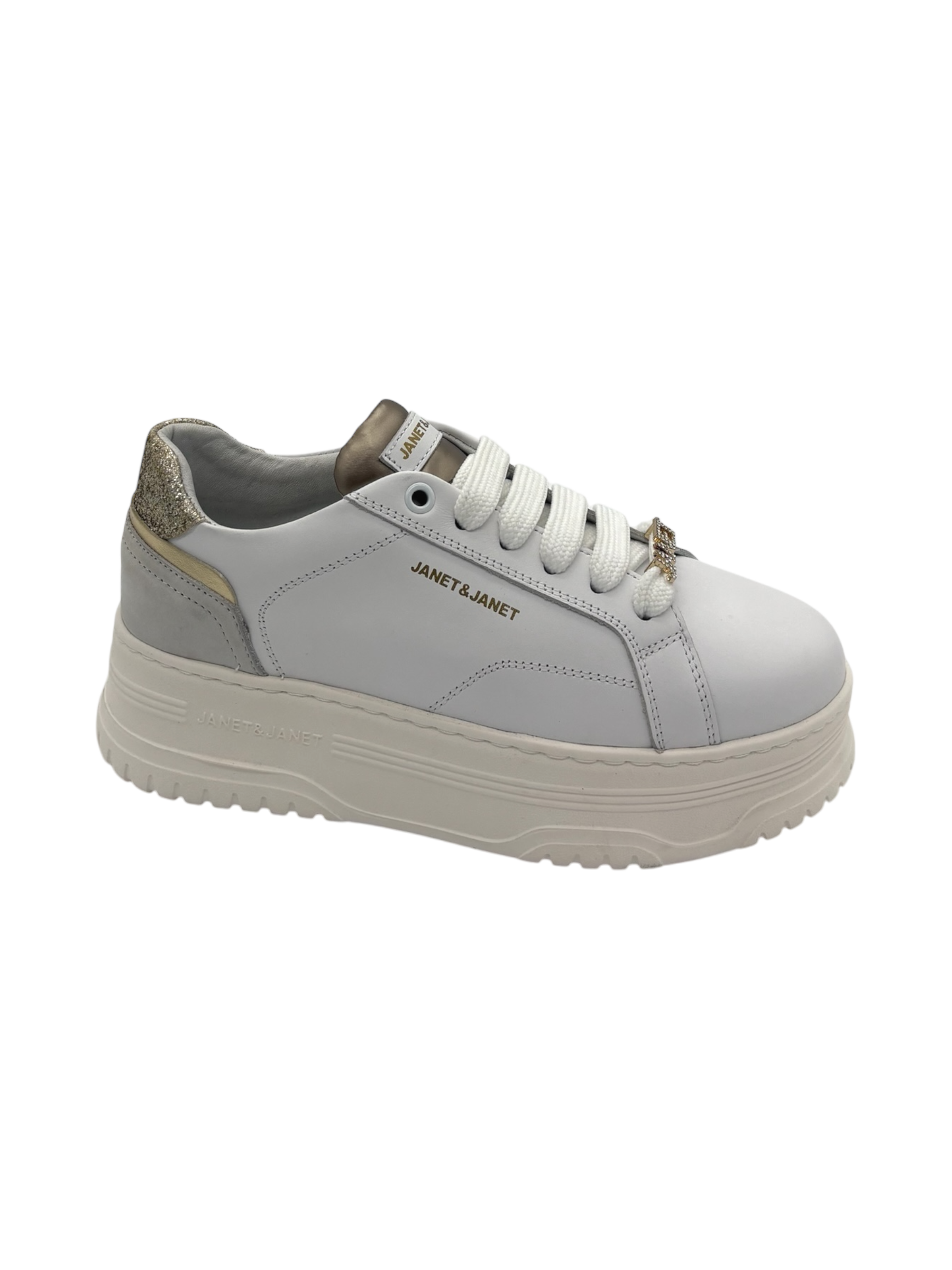 Sneakers pelle donna Janet & Janet White -J422-