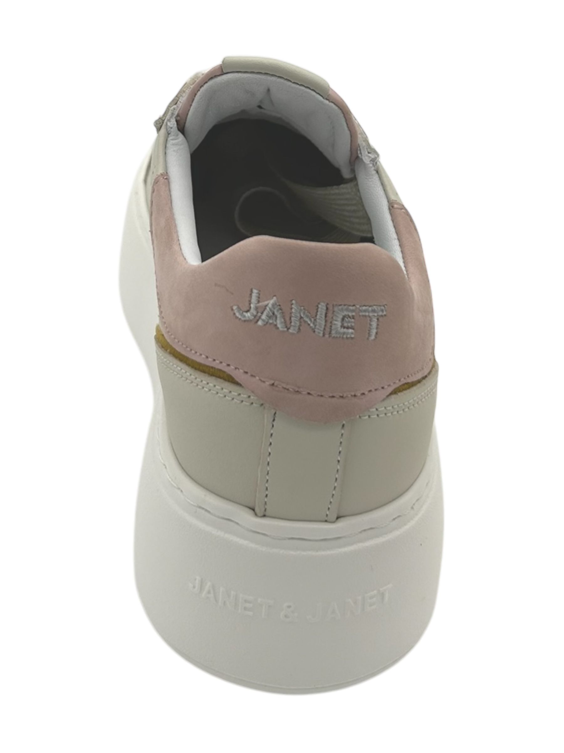 Sneakers pelle donna Janet & Janet White milk-Pink  -  Milano 001 -