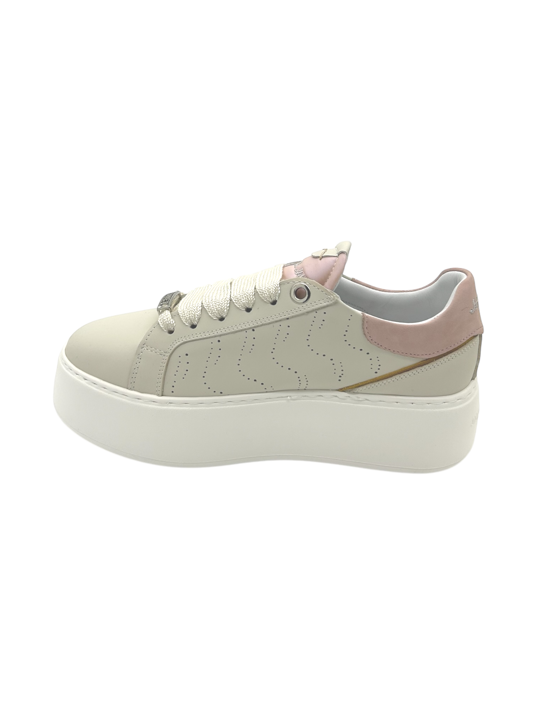 Sneakers pelle donna Janet & Janet White milk-Pink  -  Milano 001 -