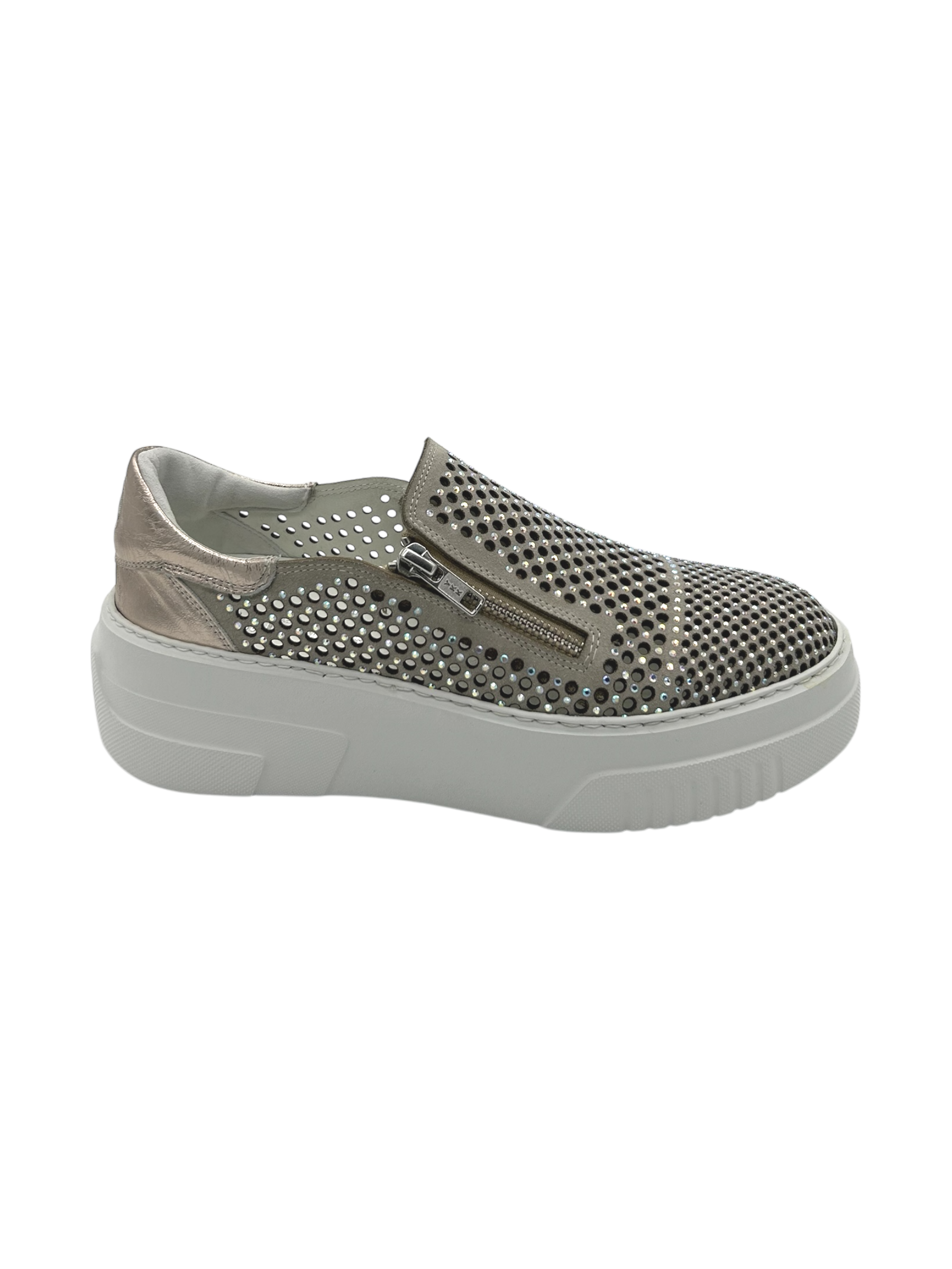 Sneakers slip-on pelle donna FRU.IT Ivory  - 9082 -