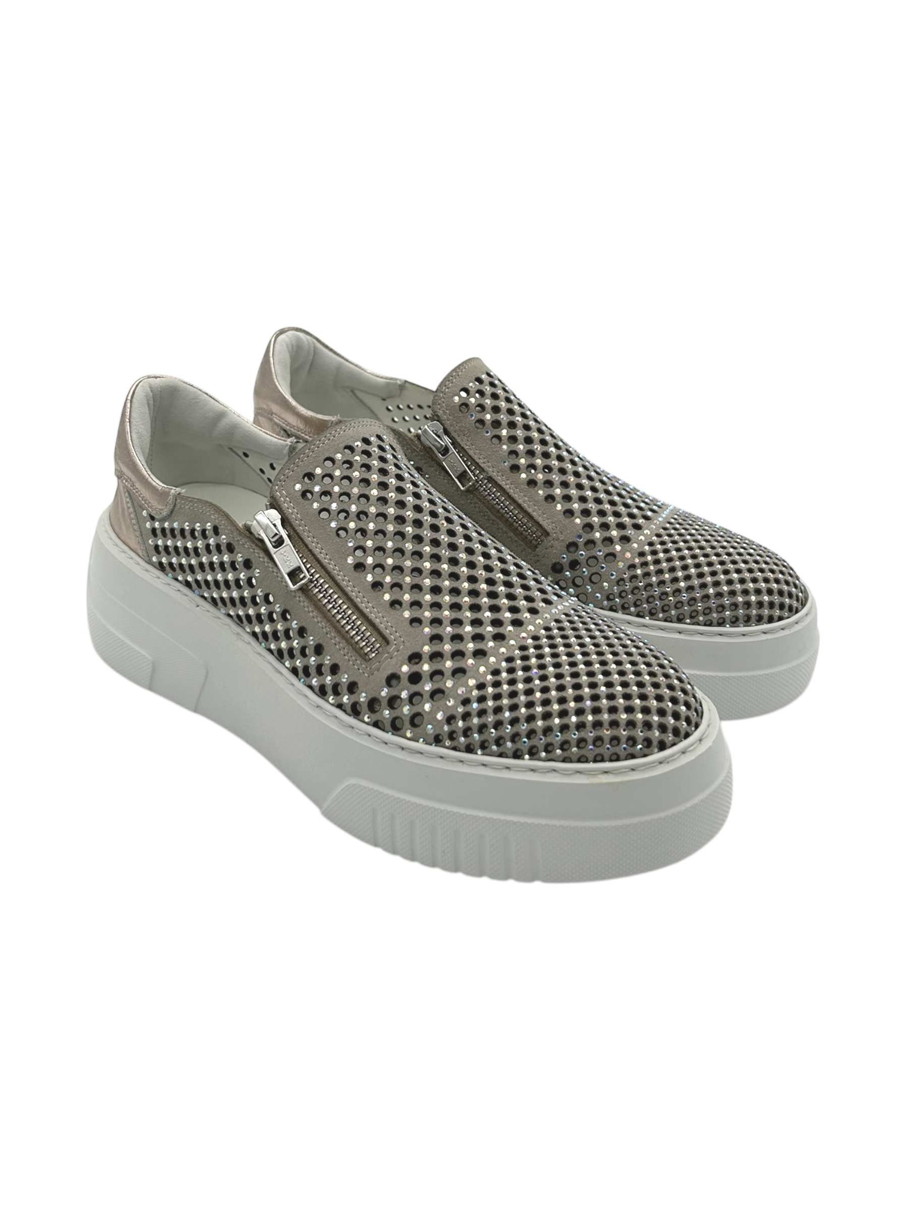 Sneakers slip-on pelle donna FRU.IT Ivory  - 9082 -