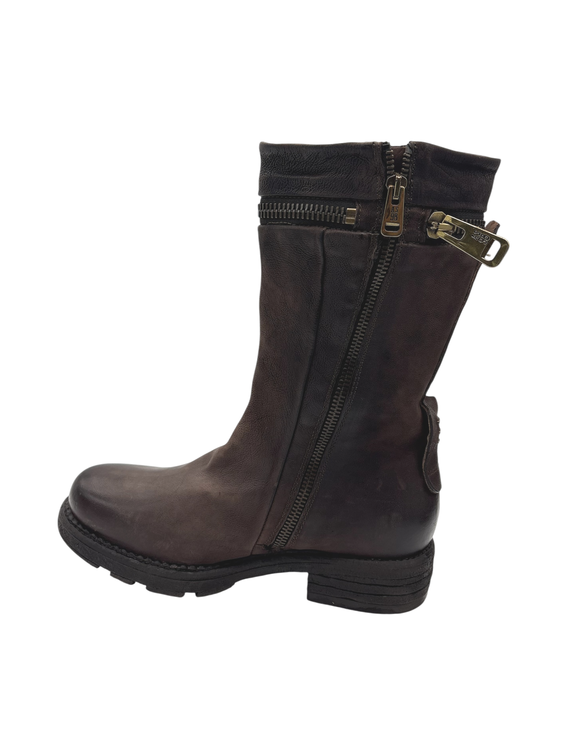 Stivale Pelle Donna AS98 Ebano C41207