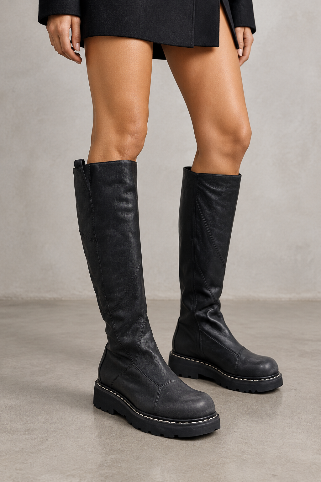 Stivale donna Malloni 00910 in pelle nera