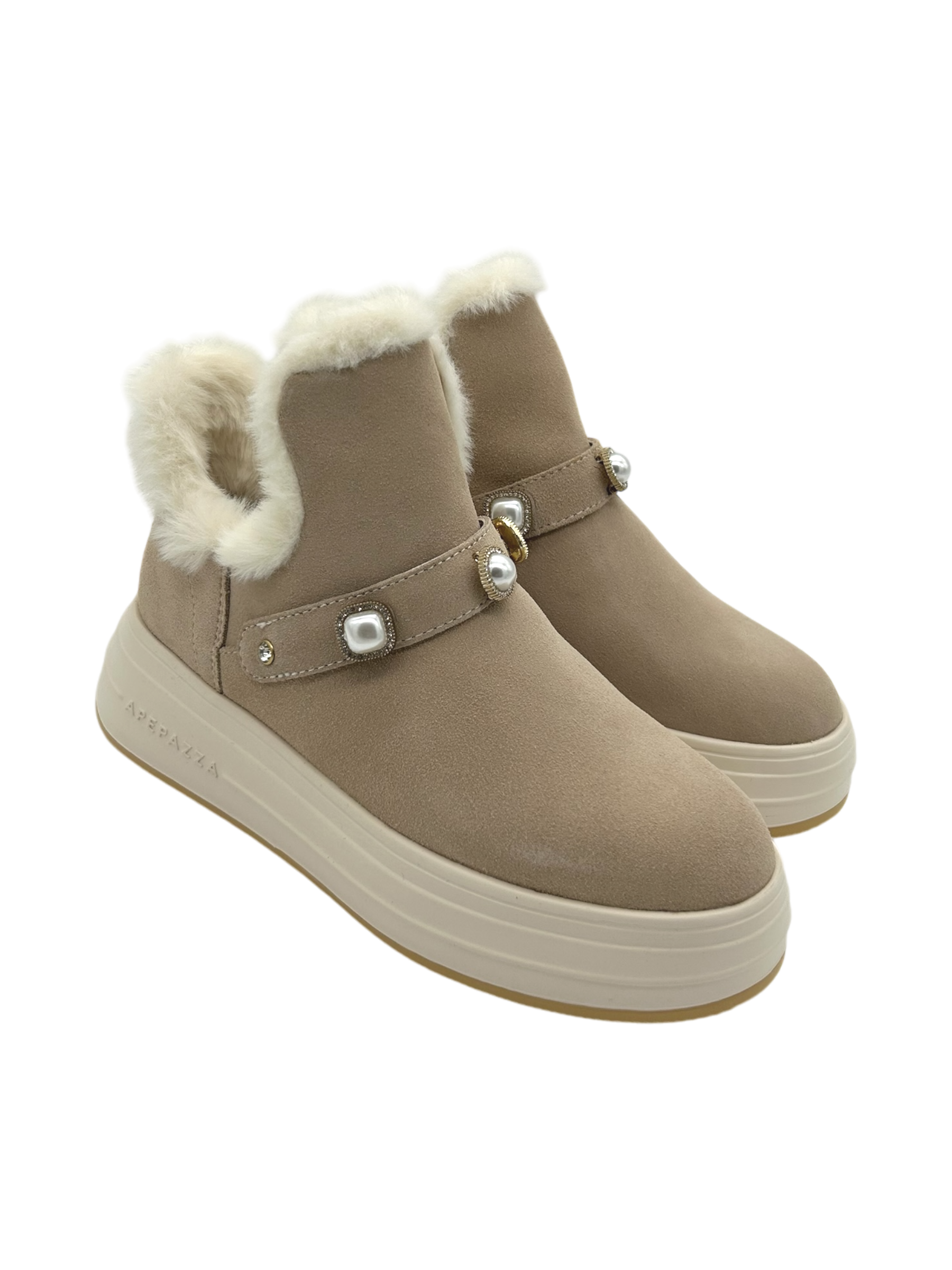 Stivaletto donna Apepazza pelle scamosciata Beige - Lavinia -