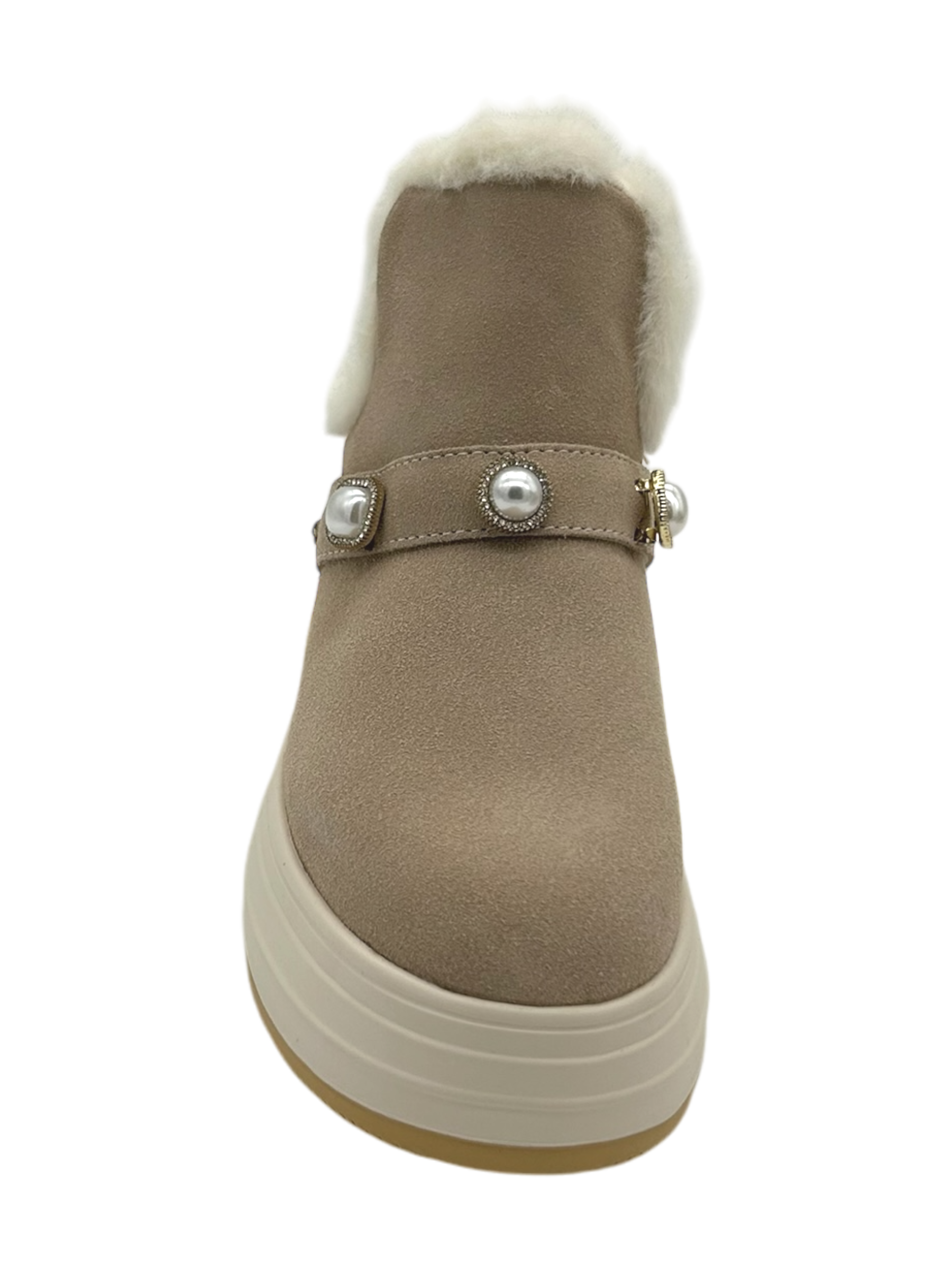 Stivaletto donna Apepazza pelle scamosciata Beige - Lavinia -