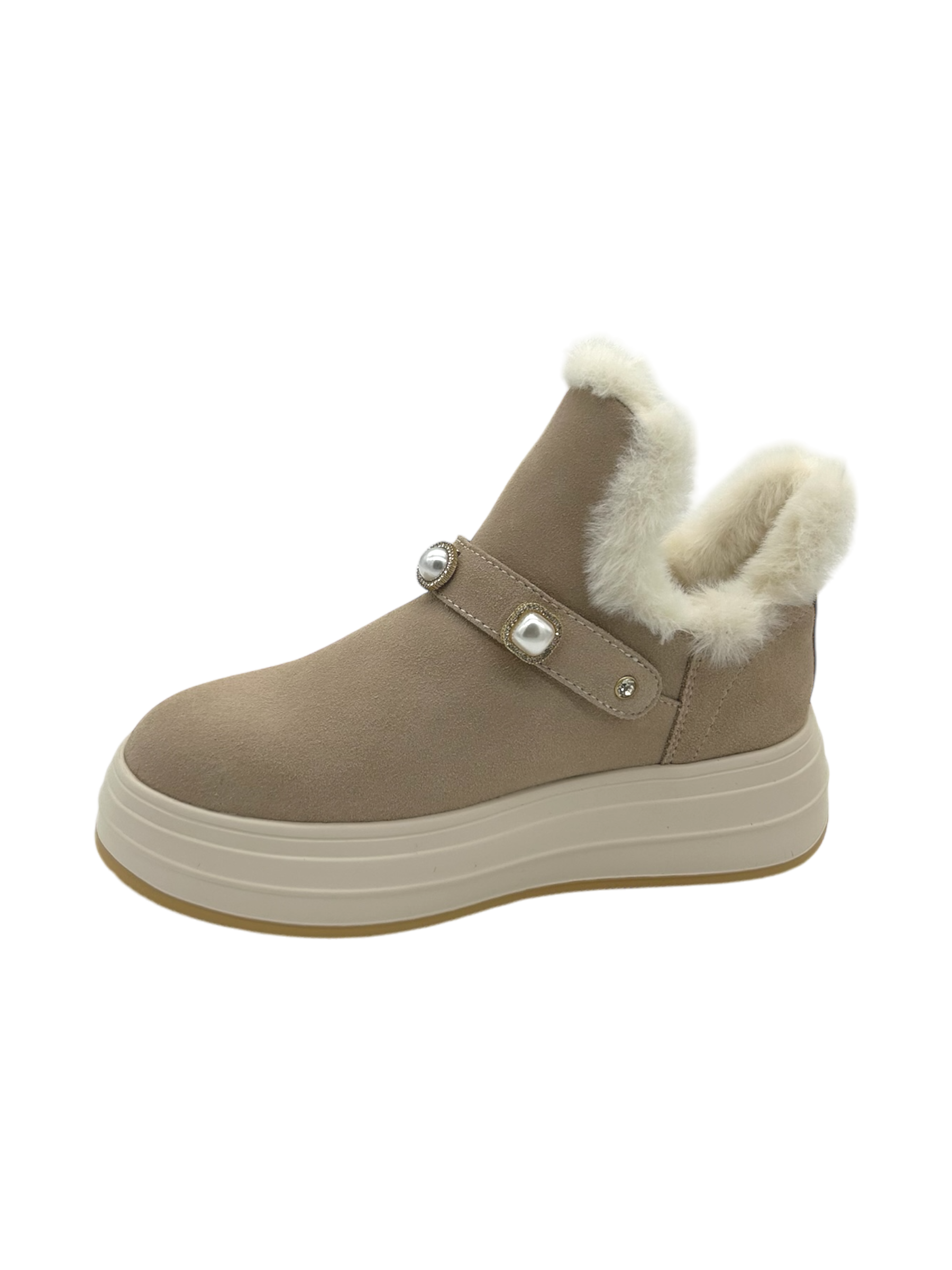 Stivaletto donna Apepazza pelle scamosciata Beige - Lavinia -