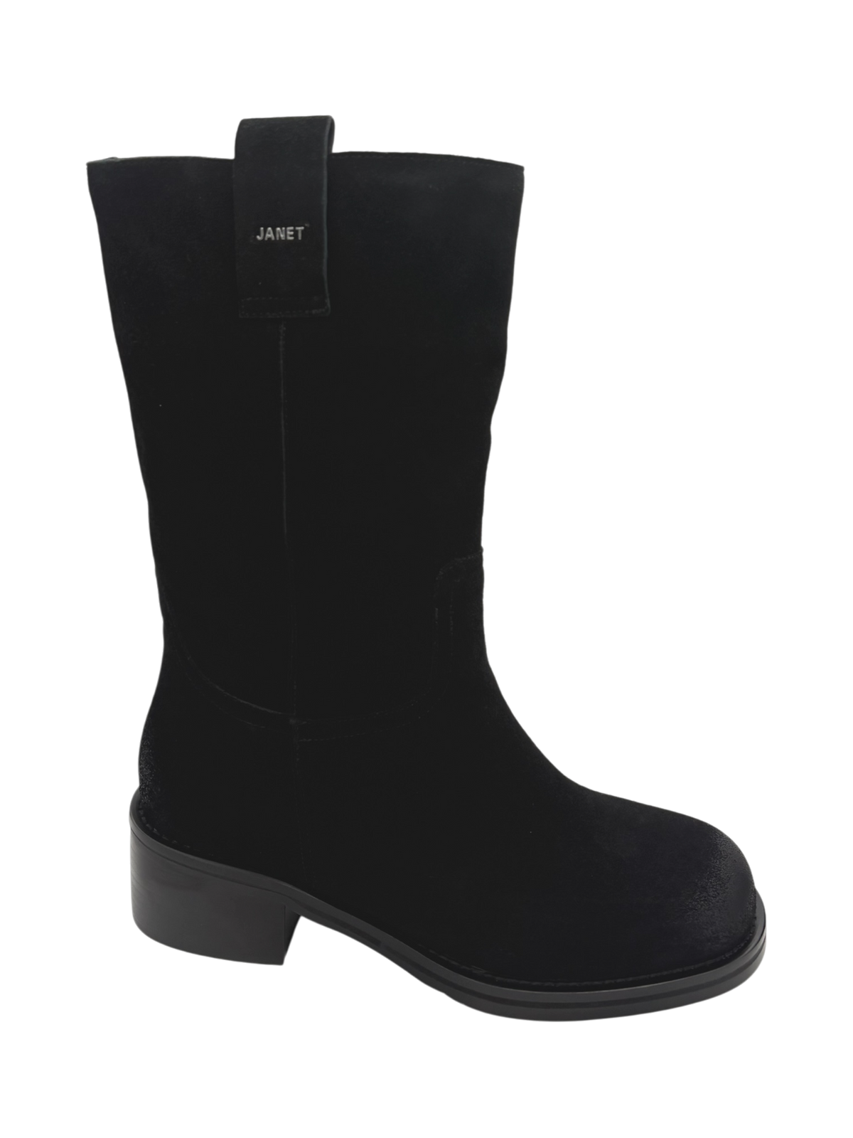 Stivale donna trequarti in camoscio nero Janet & Janet J1131
