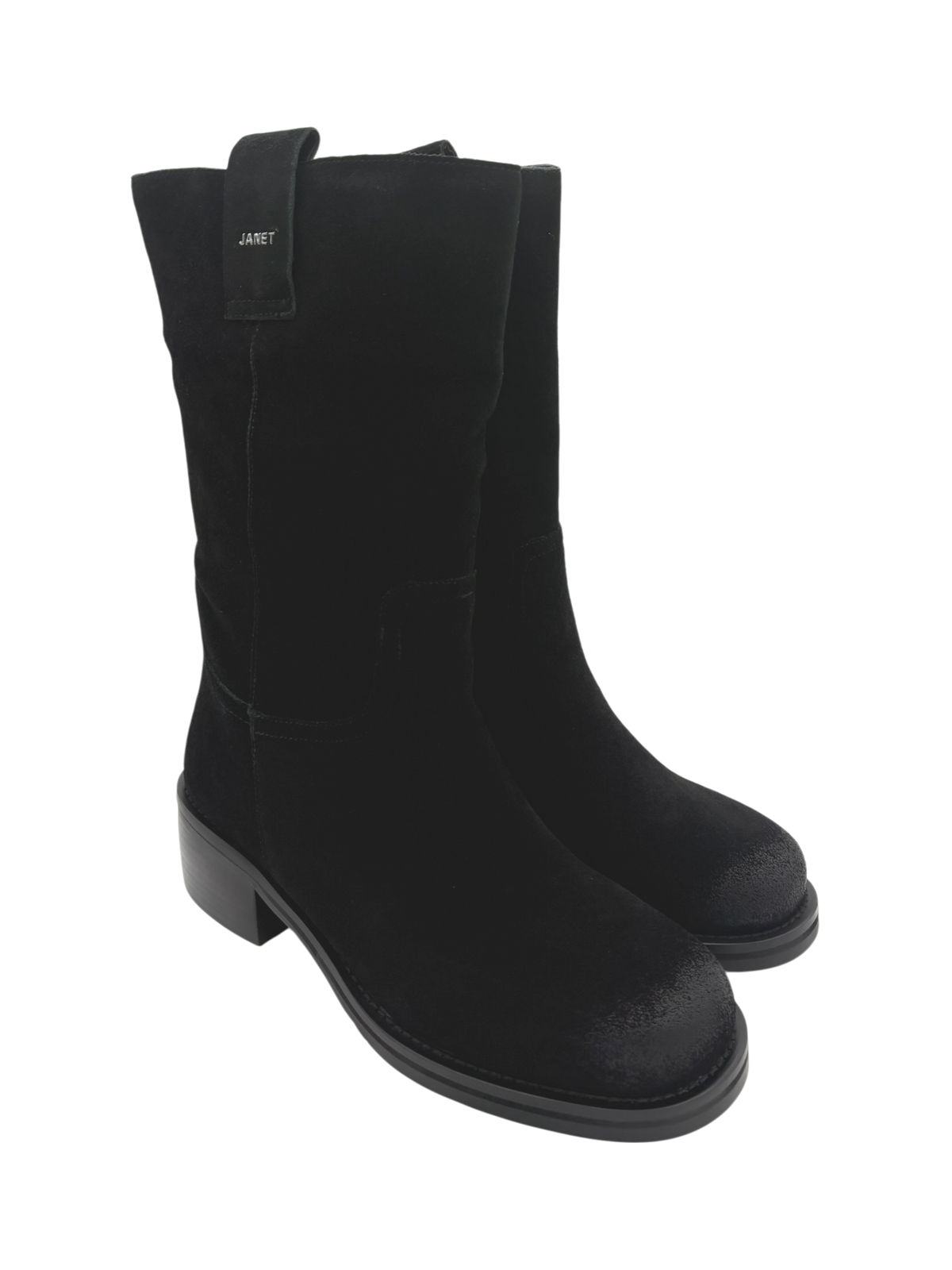 Stivale donna trequarti in camoscio nero Janet & Janet J1131