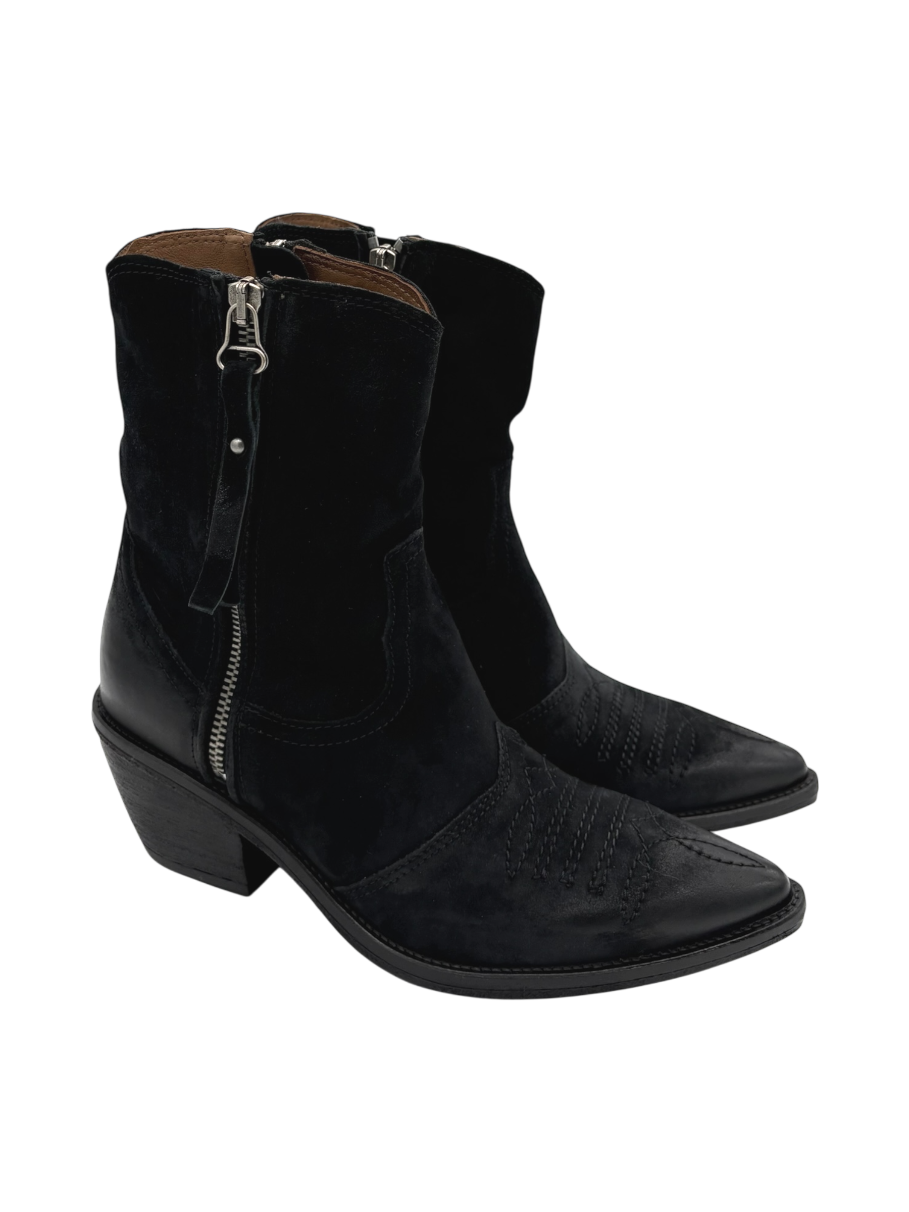 Stivaletto texano pelle donna AS98 Black - B84205 -