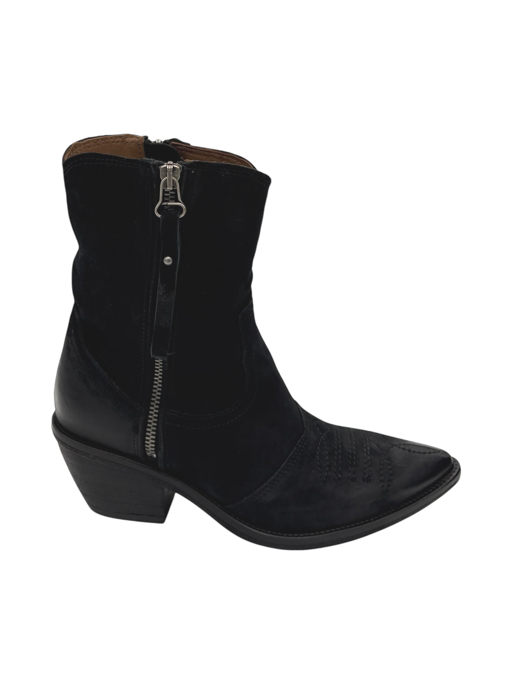 Stivaletto texano pelle donna AS98 Black - B84205 -