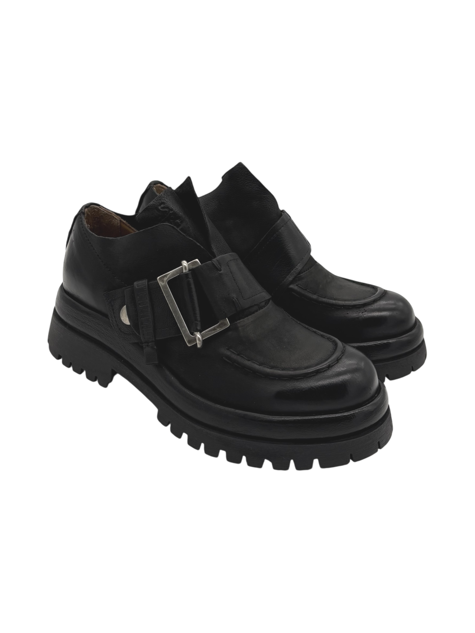 Scarpa pelle donna AS98 Nero - B51130 -