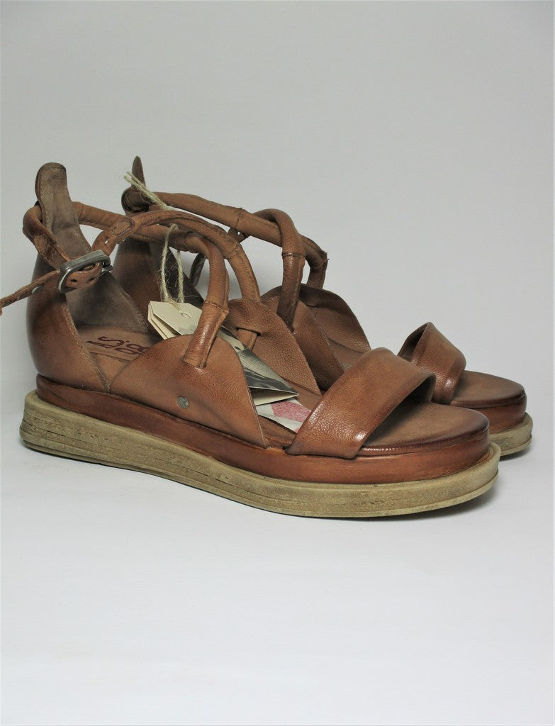 Zeppa pelle donna AS98 A15012 Cuoio
