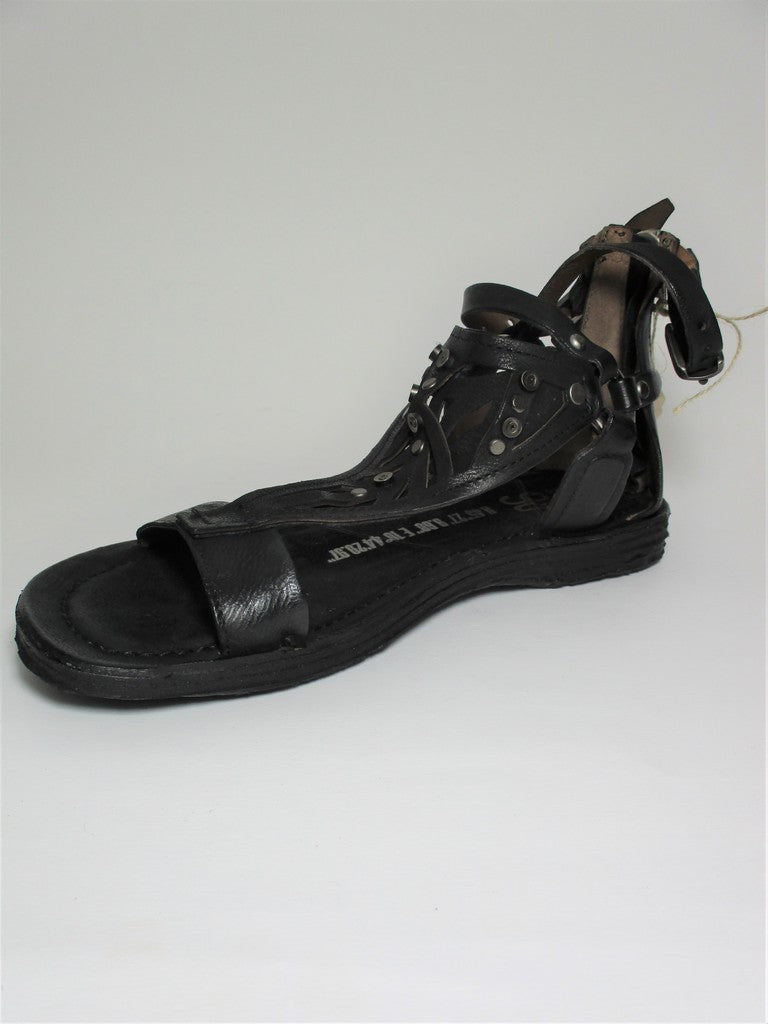 Sandalo pelle donna AS98 A16010 nero