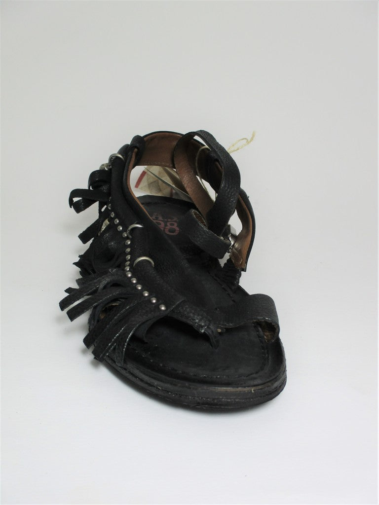 Sandalo pelle donna AS98 A16011 nero