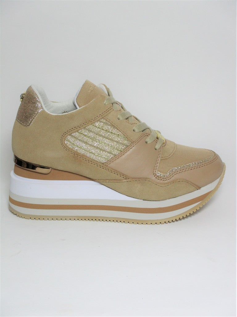 Sneaker pelle donna APEPAZZA HALLE beige