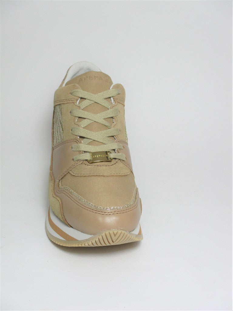 Sneaker pelle donna APEPAZZA HALLE beige