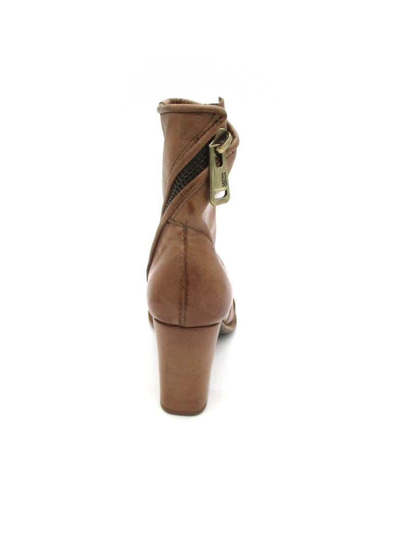 Stivaletto tacco in pelle donna As98 A85004 Camel