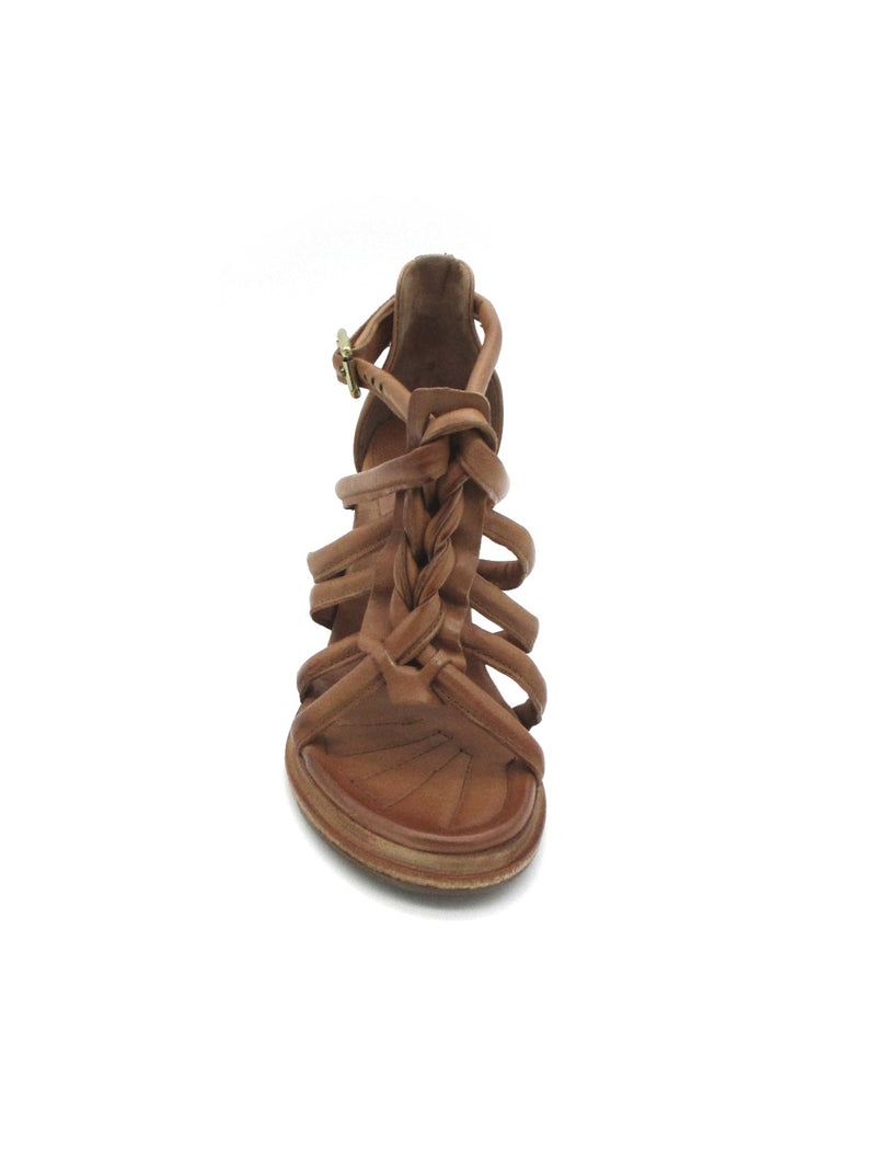Sandalo tacco in pelle donna As98 A85002 Calvados