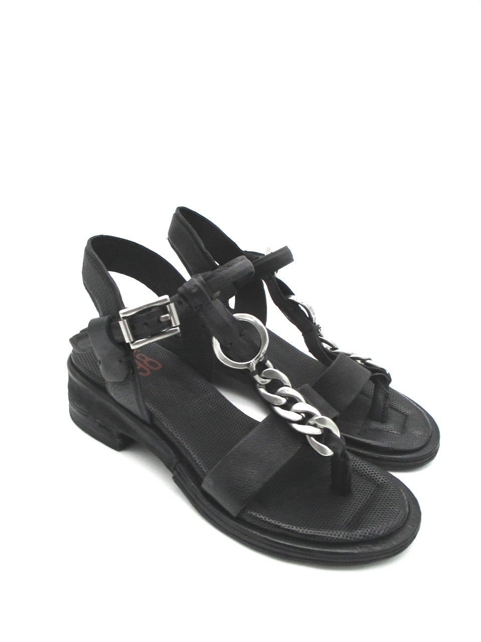 Sandalo tacco in pelle donna As98 A70007 Black