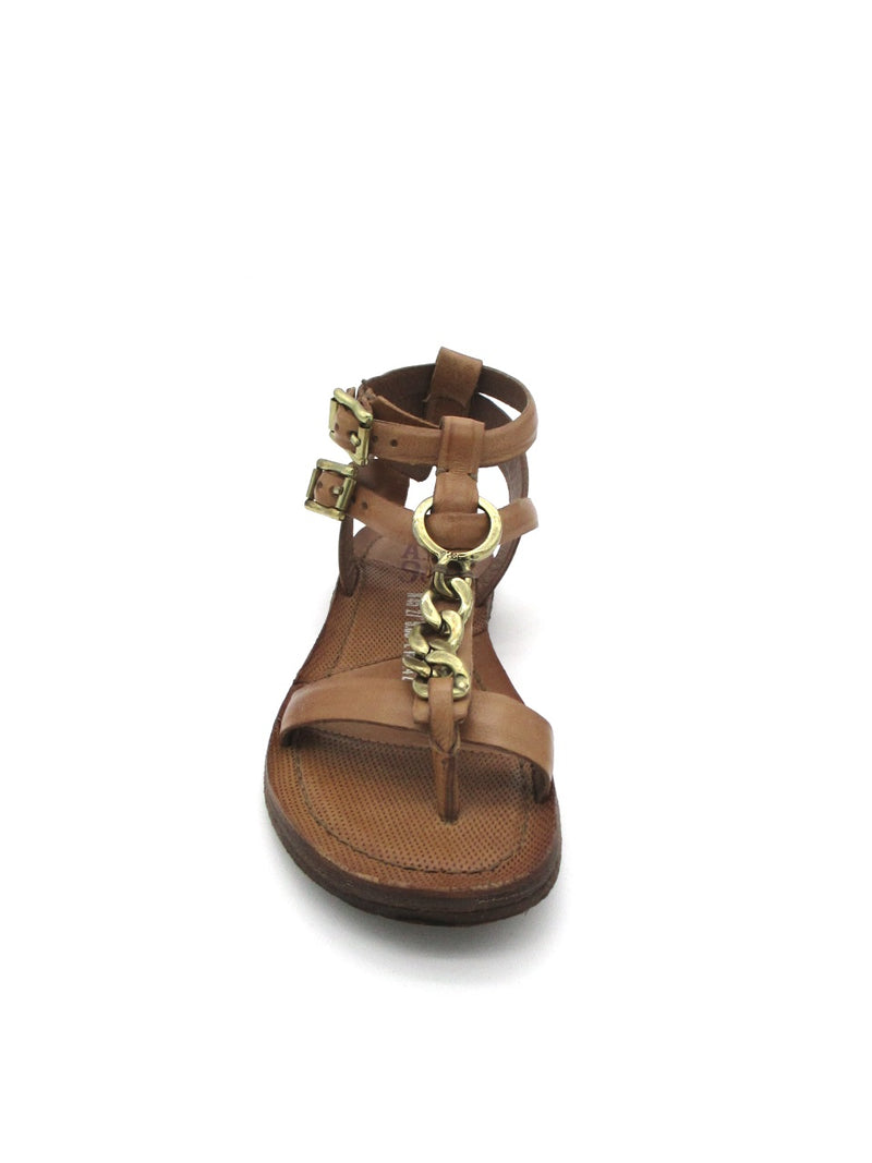 Sandalo in pelle donna As98 A16023 Camel