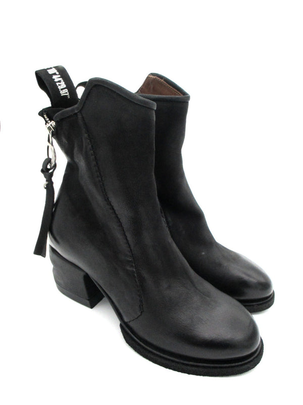 As98 B01202 Black women's leather ankle boot