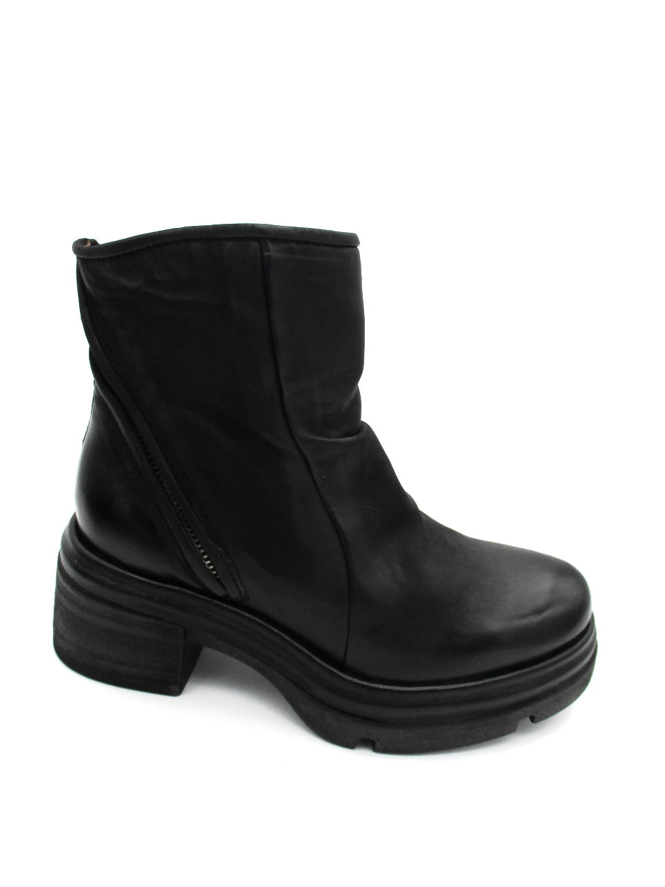 As98 A89208 Black women's leather ankle boot