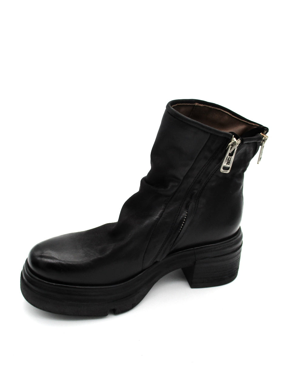 As98 A89208 Black women's leather ankle boot