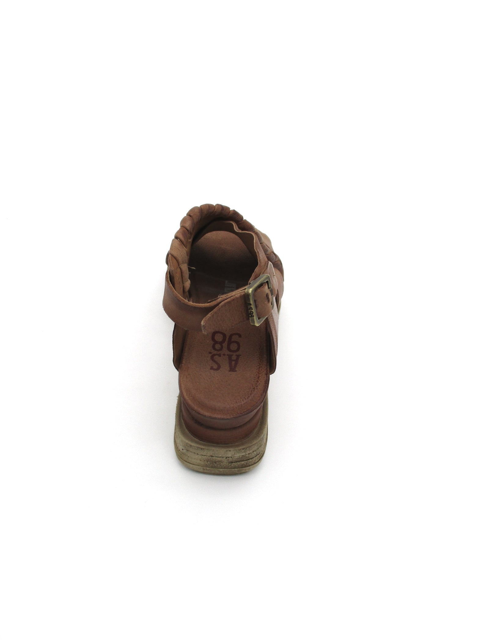 Sandalo in pelle zeppa donna As98 Calvados - A15028 -