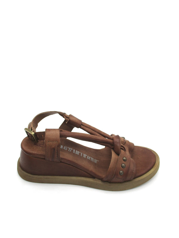 Sandalo in pelle zeppa donna As98 Coral Calvados - B39004 -