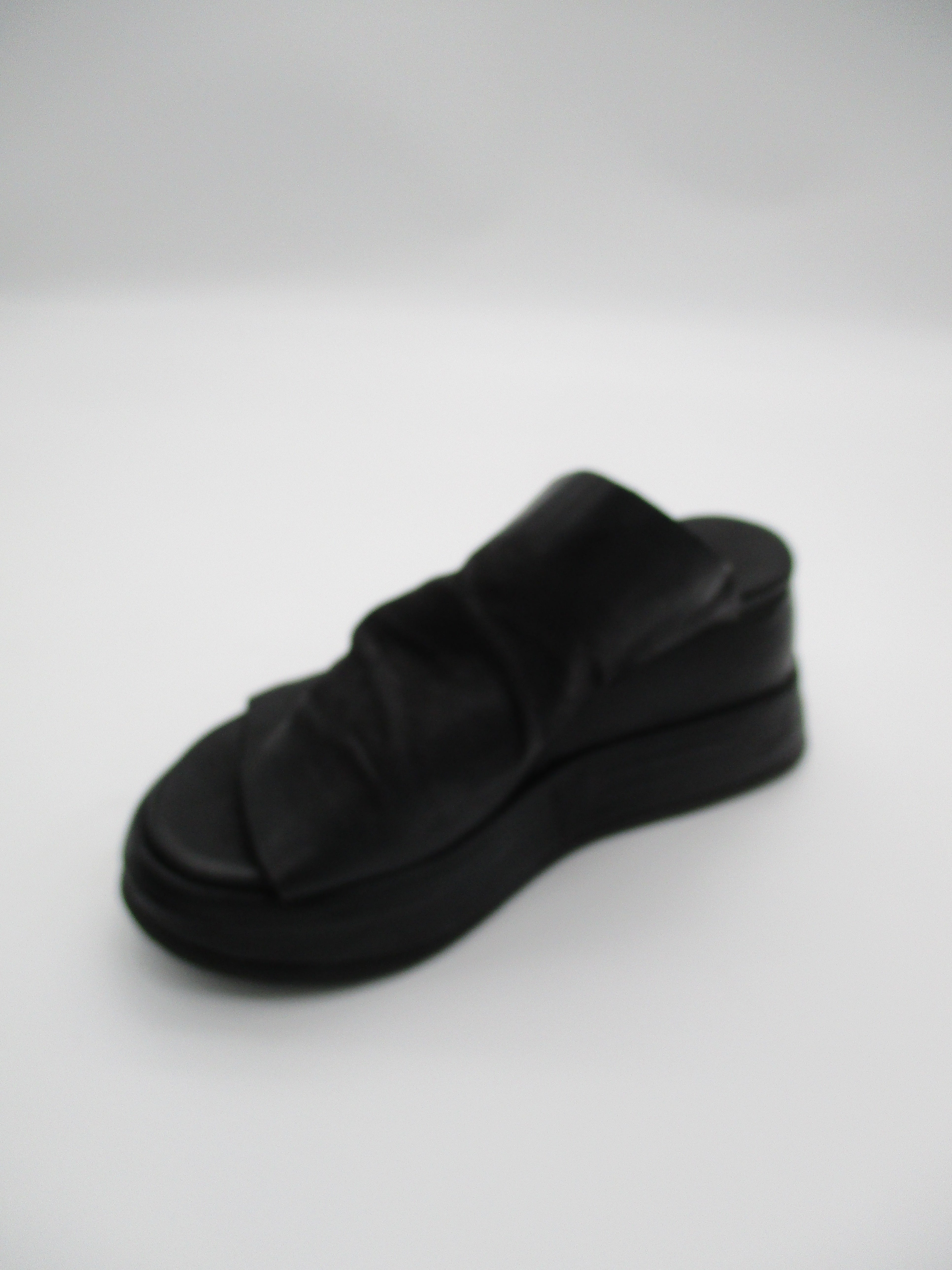 Sandalo in pelle zeppa donna As98 Reale Black - B27003 -