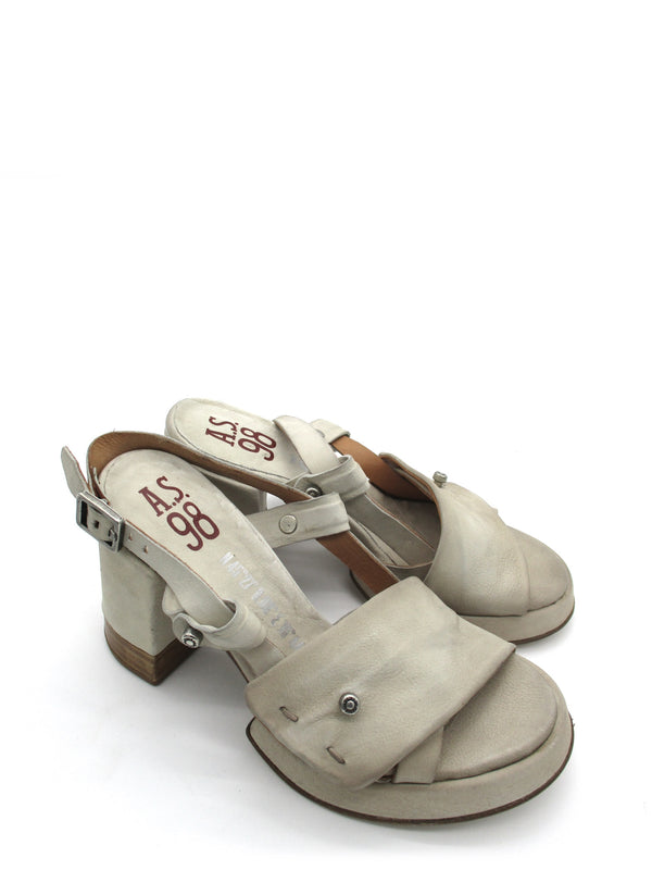 Sandalo in pelle plateau donna As98 Dust - B26002 -