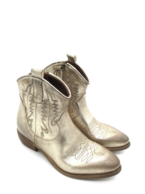 Stivale texano Zoe laminato Platino