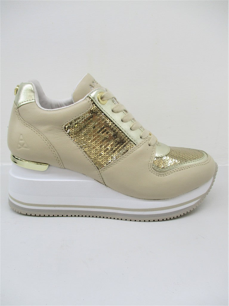 SNEAKER PELLE DONNA APEPAZZA HOPE PLATINO