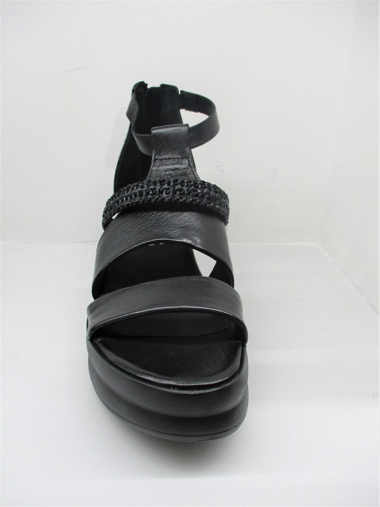 Sandalo Zeppa Pelle Donna MJUS M18012 Nero